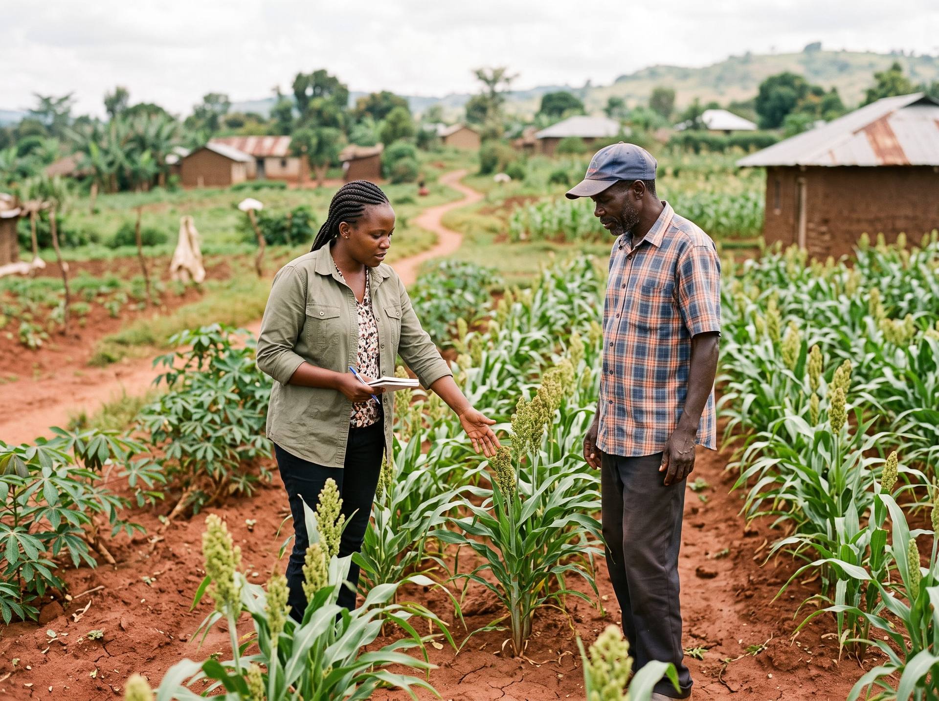 Farmers and community members working together